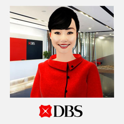 The avatar created for DBS Singapore to front a conversational A.I. system