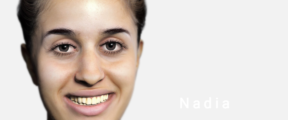 Nadia, a realistic, human avatar built from scans of real people.